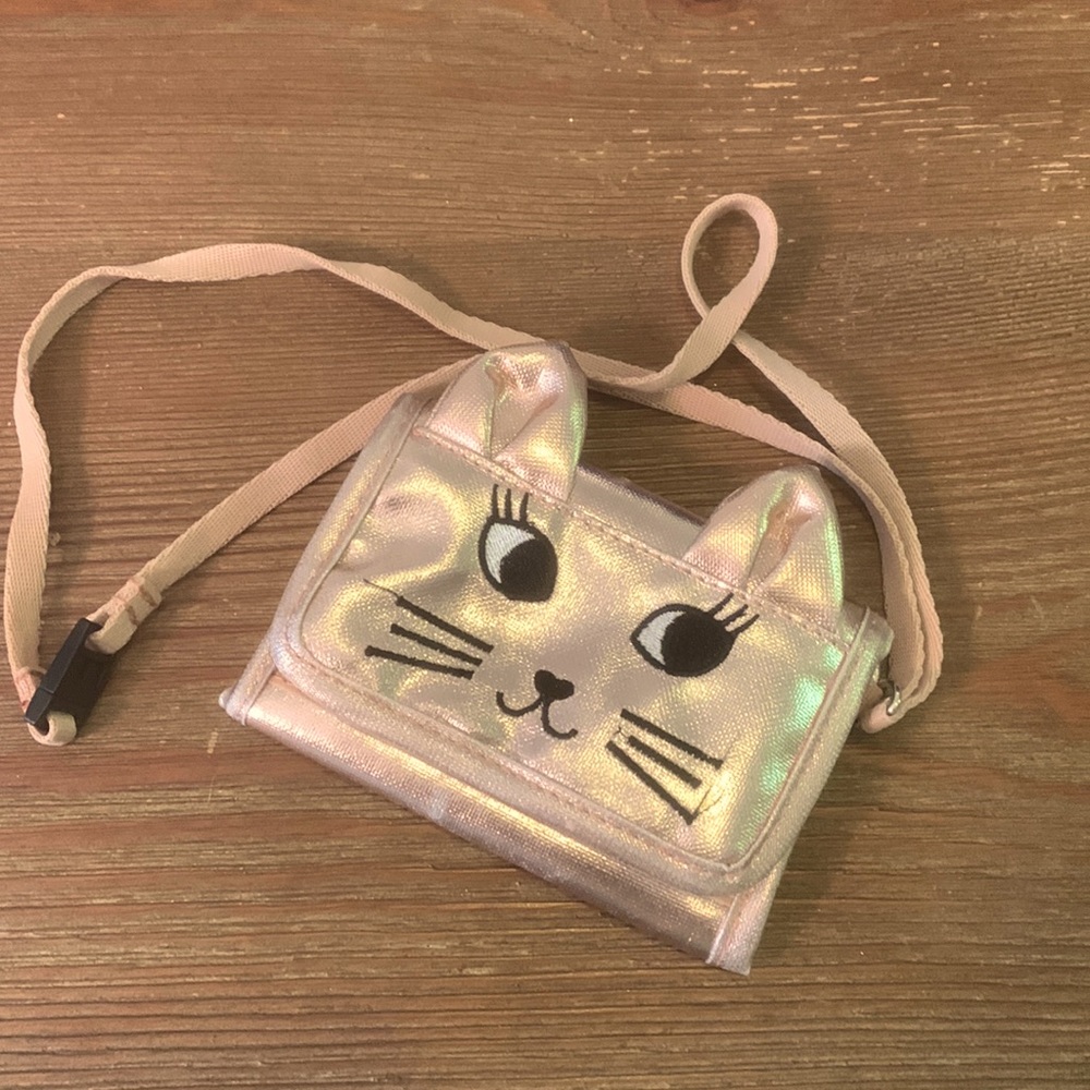 Gap Metallic Pink Cat wallet